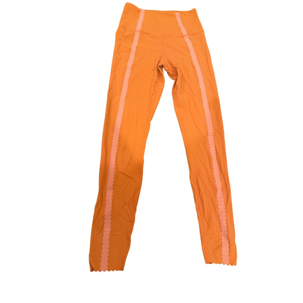 Nike Dri-FIT Orange Scalloped Laser Cut High Waisted Leggings Small